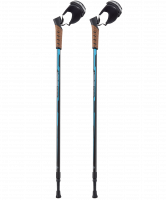 Скандинавские палки Nimbus, 77-135 см, 2-секционные, черный/голубой