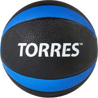 Медбол TORRES 3 кг, AL00223, резина, диаметр 21,9 см, черно-синий