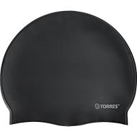Шапочка для плав. TORRES Flat, SW-12201BK, черный, силикон