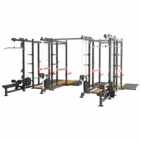 Impulse 3MS-01 две силовые рамы MS02 с опцией-стойкой для хранения дисков MS00 и помостами HSPCF35/MS32 соединенные между собой перекладиной