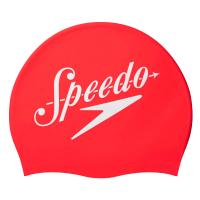 Шапочка для плав. SPEEDO Slogan Print Cap, 8-0838514614, КРАСНО-БЕЛЫЙ, силикон