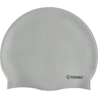 Шапочка для плав. TORRES Flat, SW-12201SV, серебристый, силикон
