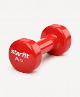 УЦЕНКА Гантель виниловая STARFIT DB-101 3 кг, красный