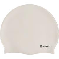 Шапочка для плав. TORRES Flat, SW-12201WT, белый, силикон