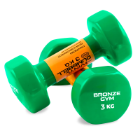Гантели для аэробики виниловые BRONZE GYM,3 кг., пара.