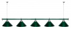 Лампа STARTBILLIARDS 5 пл. (плафоны антик медь,штанга голубая,фурнитура золото)