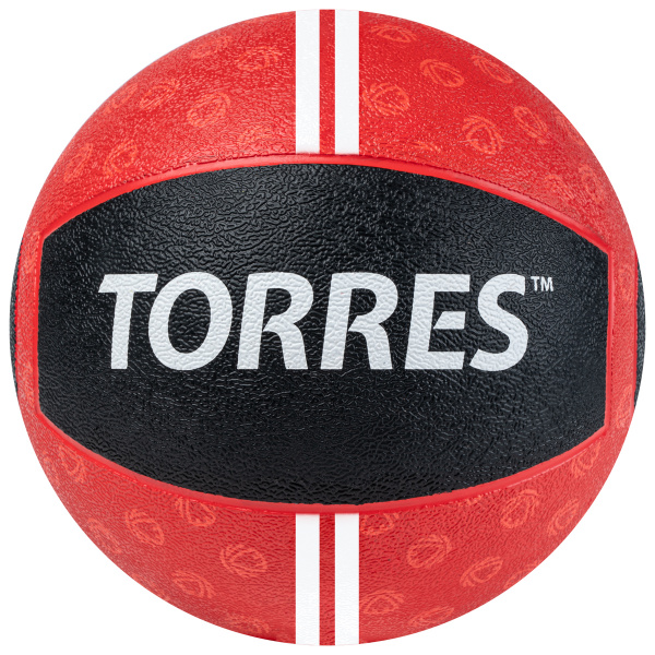 Медбол TORRES 4 кг, AL00234 резина, диаметр 22,9 см, красно-черный
