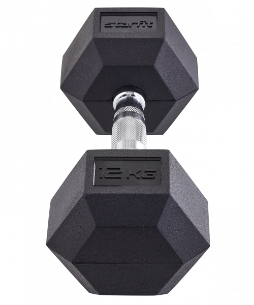 Гантель гексагональная DB-301 12 кг, обрезиненная, черный
