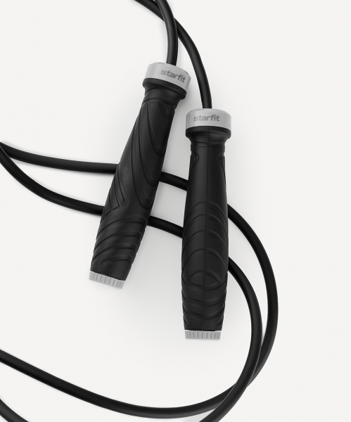 Скакалка STARFIT RP-601 ПВХ, с утяжелителями, 3 м, черный