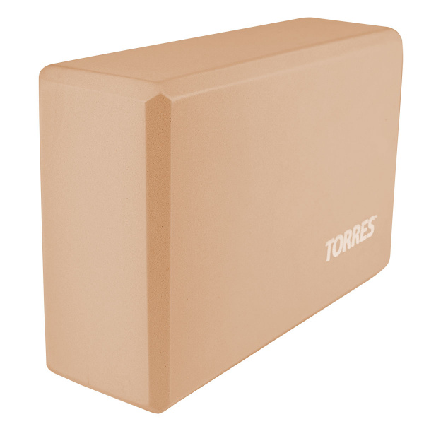 Блок для йоги TORRES, YL8005P, размер 8x15x23 см, материал ЭВА, пудровый