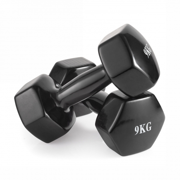 Гантель неразборная 9 кг. винил VictoryFit VF-DV090