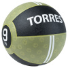 Медбол TORRES 9 кг, AL00239, резина, диаметр 27,5 см, хаки-черный