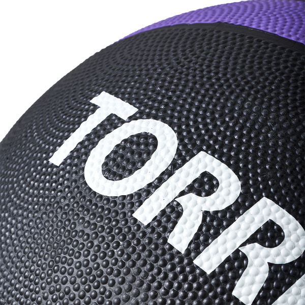 Медбол TORRES 5 кг, AL00225, резина, диаметр 23,8 см, черно-фиолетовый