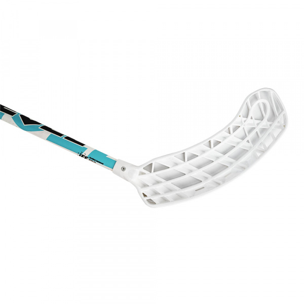 Клюшка для флорбола RealStick LEVEL 2.8, MR-KF-L85, IFF, 85см, лев. крюк, композит, бел-голуб.
