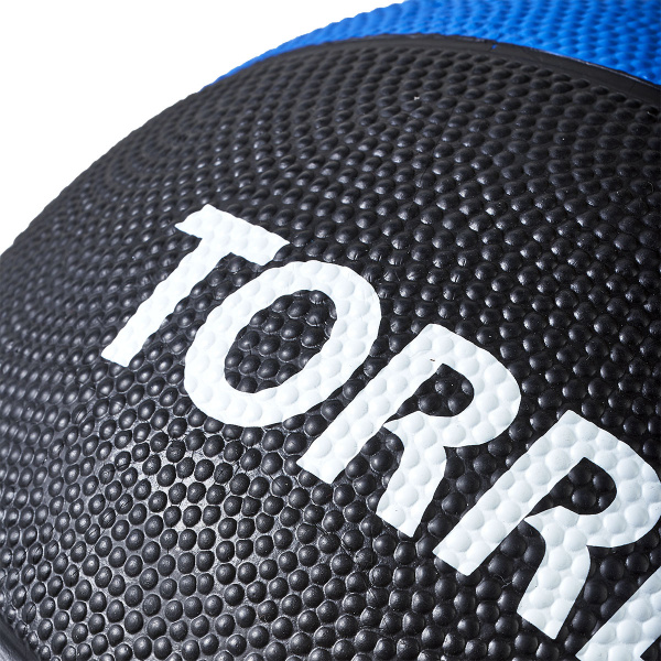 Медбол TORRES 3 кг, AL00223, резина, диаметр 21,9 см, черно-синий
