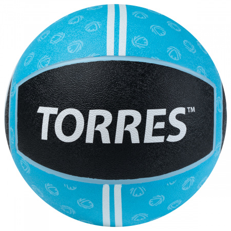 Медбол TORRES 5 кг, AL00235, резина, диаметр 25,4 см, черно-голубой