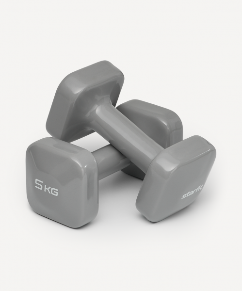 УЦЕНКА Гантель виниловая STARFIT DB-106 5 кг, темно-серый, пара