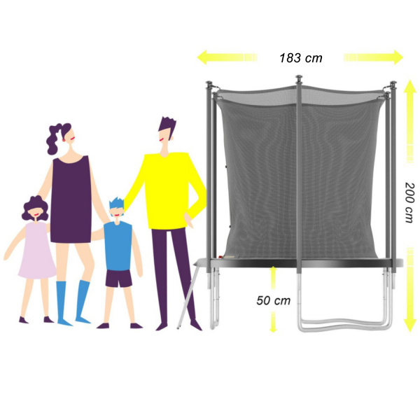Батут Trampoline STOCK 6 ft JUMP4FUN с внутренней защитной сеткой