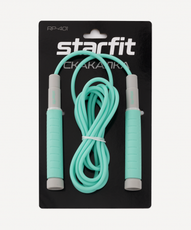 Скакалка STARFIT RP-401, c силиконовыми ручками, 3 м, мятный