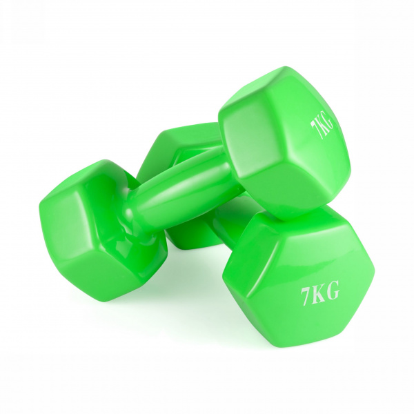 Гантель неразборная 7 кг. винил VictoryFit VF-DV070