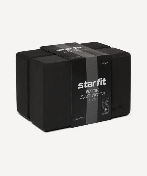 УЦЕНКА Блок для йоги Starfit YB-200 EVA, черный, пара