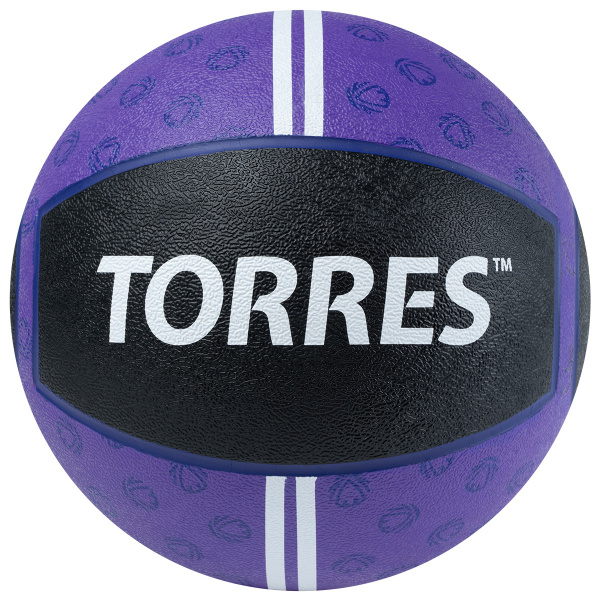 Медбол TORRES 7 кг, AL00237, резина, диаметр 25,4 см, фиолетово-черный