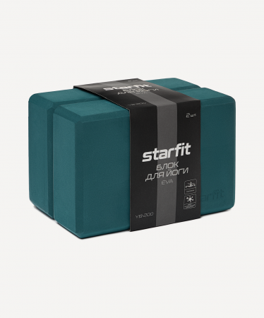 УЦЕНКА Блок для йоги Starfit YB-200 EVA, изумрудный, пара