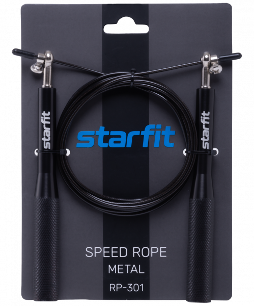 Скакалка STARFIT RP-301 скоростная с металлическими ручками, черный