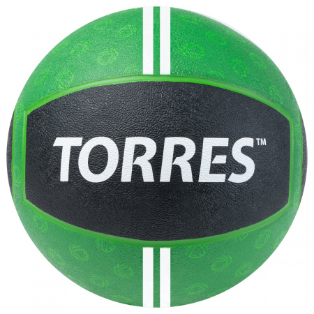 Медбол TORRES 6 кг, AL00236, резина, диаметр 25,4 см, зелено-черный
