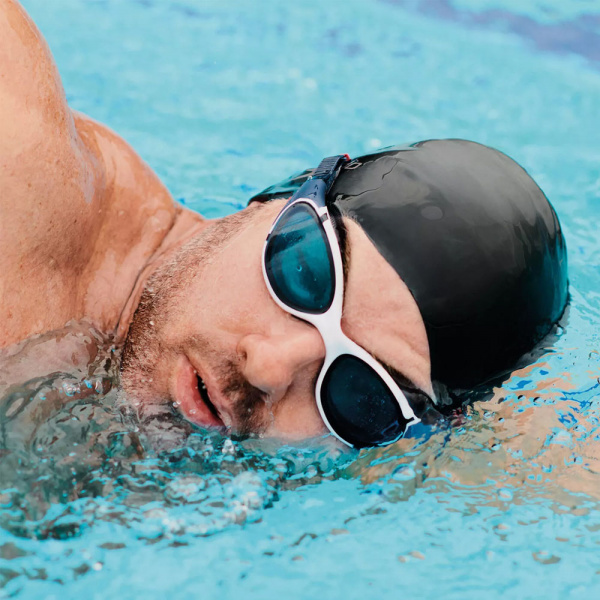 Очки для плав. SPEEDO Biofuse 2.0, 8-00233214502, СИНИЕ линзы, белая оправа