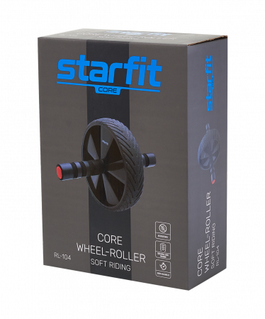 Ролик для пресса с мягким ходом RL-104, черный/красный