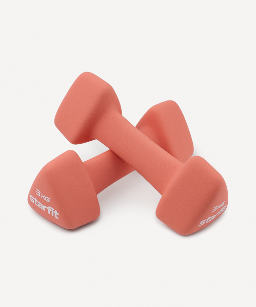 УЦЕНКА Гантель неопреновая STARFIT DB-205 3 кг, коралловый, пара