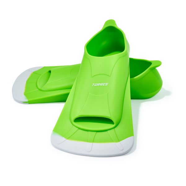 Ласты для бассейна TORRES F02, SWF022402GR, р. EU 36-38 (XS), салатово-серый