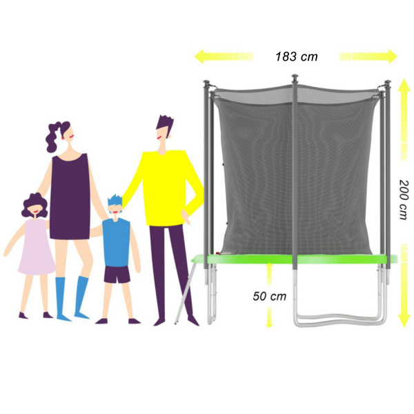 Батут Trampoline STOCK 6 ft JUMP4FUN с внутренней защитной сеткой