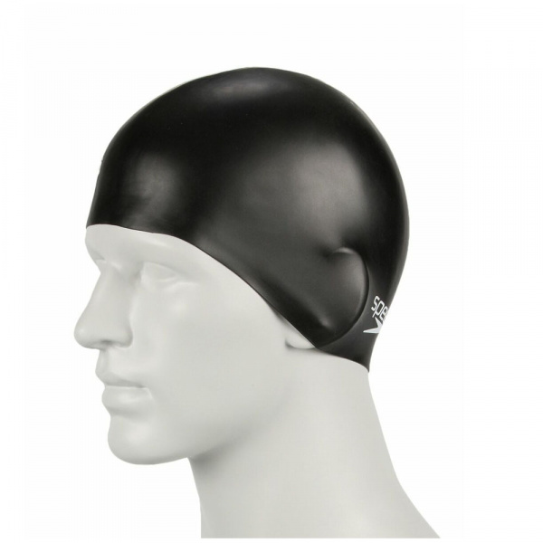 Шапочка для плав. дет. SPEEDO Plain Flat Silicone Cap Jr, 8-709900001, ЧЕРНЫЙ, силикон