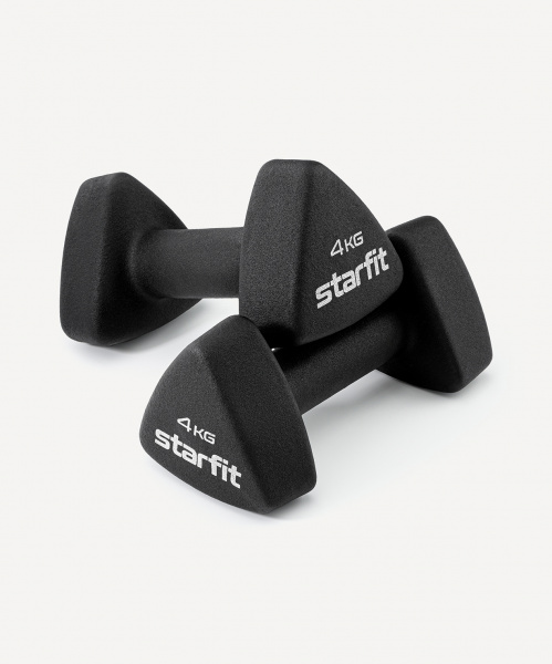 УЦЕНКА Гантель неопреновая STARFIT DB-205 4 кг, черный, пара