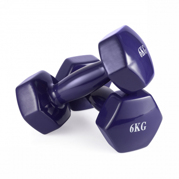 Гантель неразборная 6 кг. винил VictoryFit VF-DV060