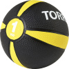 Медбол TORRES 1 кг, AL00221, резина, диаметр 19,5 см, черно-желтый
