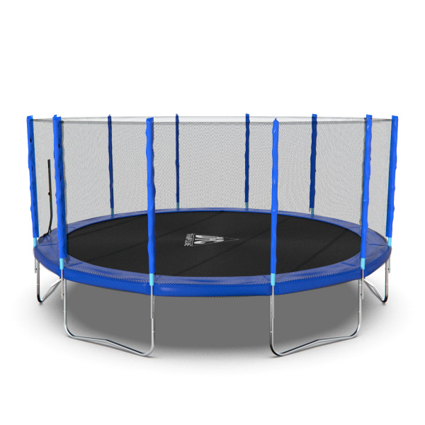 Батут DFC Trampoline Fitness 16ft наружн.сетка, синий (488см)(два короба)