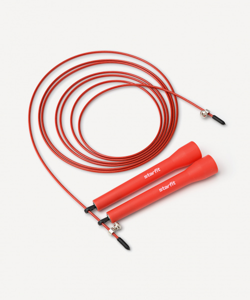 Скакалка STARFIT RP-202, с подшипниками, с пластиковыми ручками, 3 м, красный
