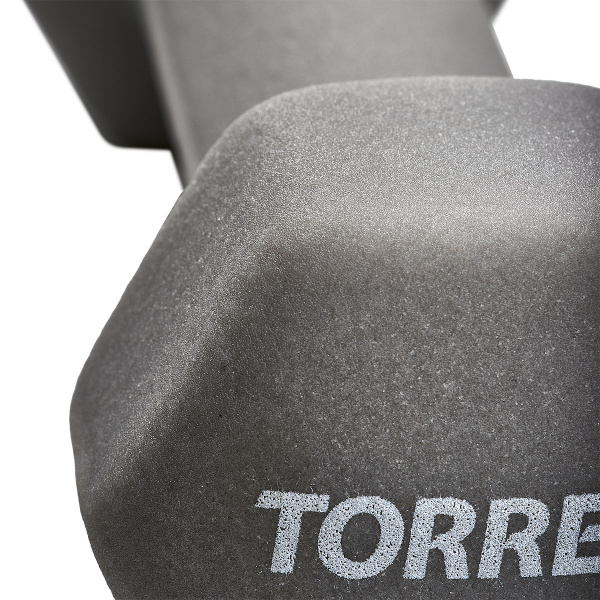 Гантель TORRES 1,5 кг, PL550115, металл в неопреновой оболочке, форма шестигранник, серый