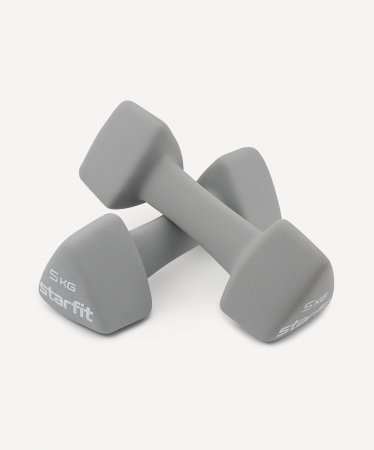 УЦЕНКА Гантель неопреновая STARFIT DB-205 5 кг, серый, пара