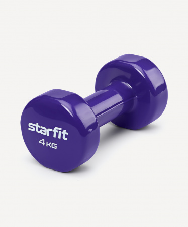 УЦЕНКА Гантель виниловая STARFIT DB-101 4 кг, фиолетовый