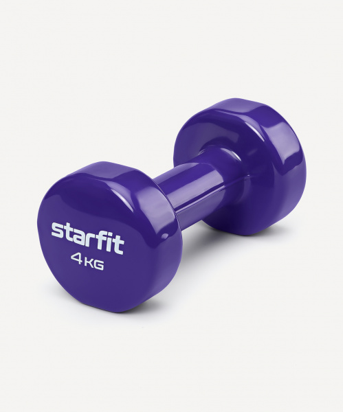 УЦЕНКА Гантель виниловая STARFIT DB-101 4 кг, фиолетовый