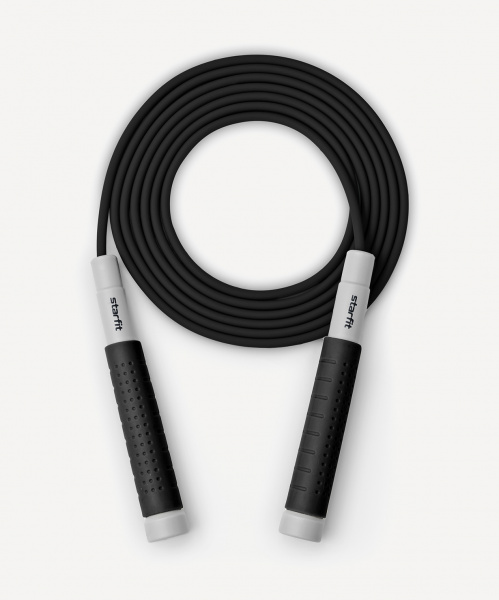 Скакалка STARFIT RP-401, c силиконовыми ручками, 3 м, черный