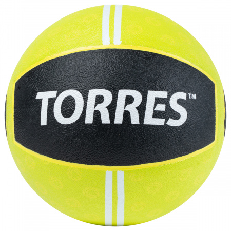 Медбол TORRES 2 кг, AL00232, резина, диаметр 19,5 см, салатово-черный