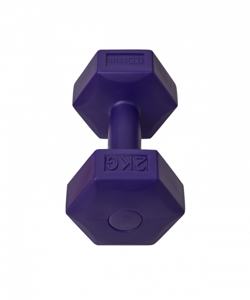 Гантель гексагональная DB-305 2 кг, пластиковый, фиолетовый, пара